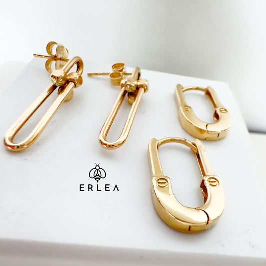 14k Yellow Gold Huggie Hoop Earrings