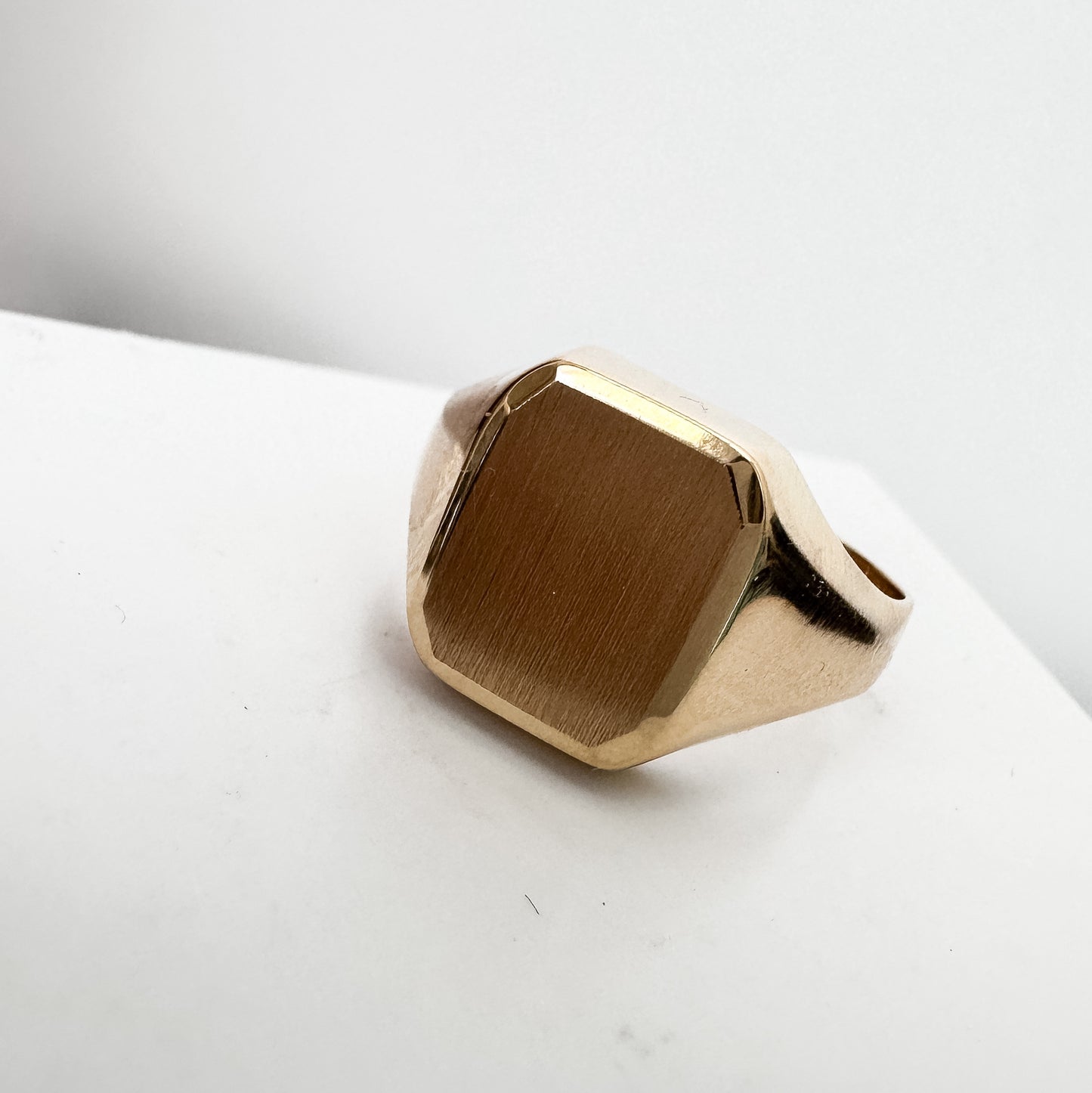 14k Solid Yellow Gold Square Signet Ring