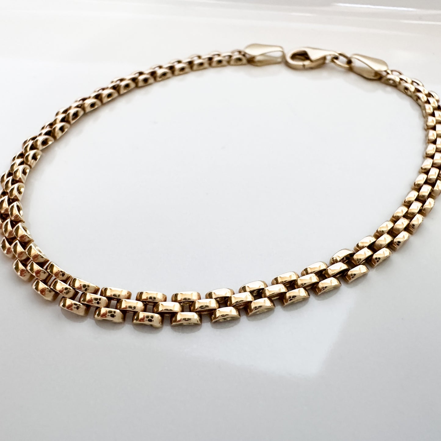 14K Yellow Gold Panther Link Bracelet