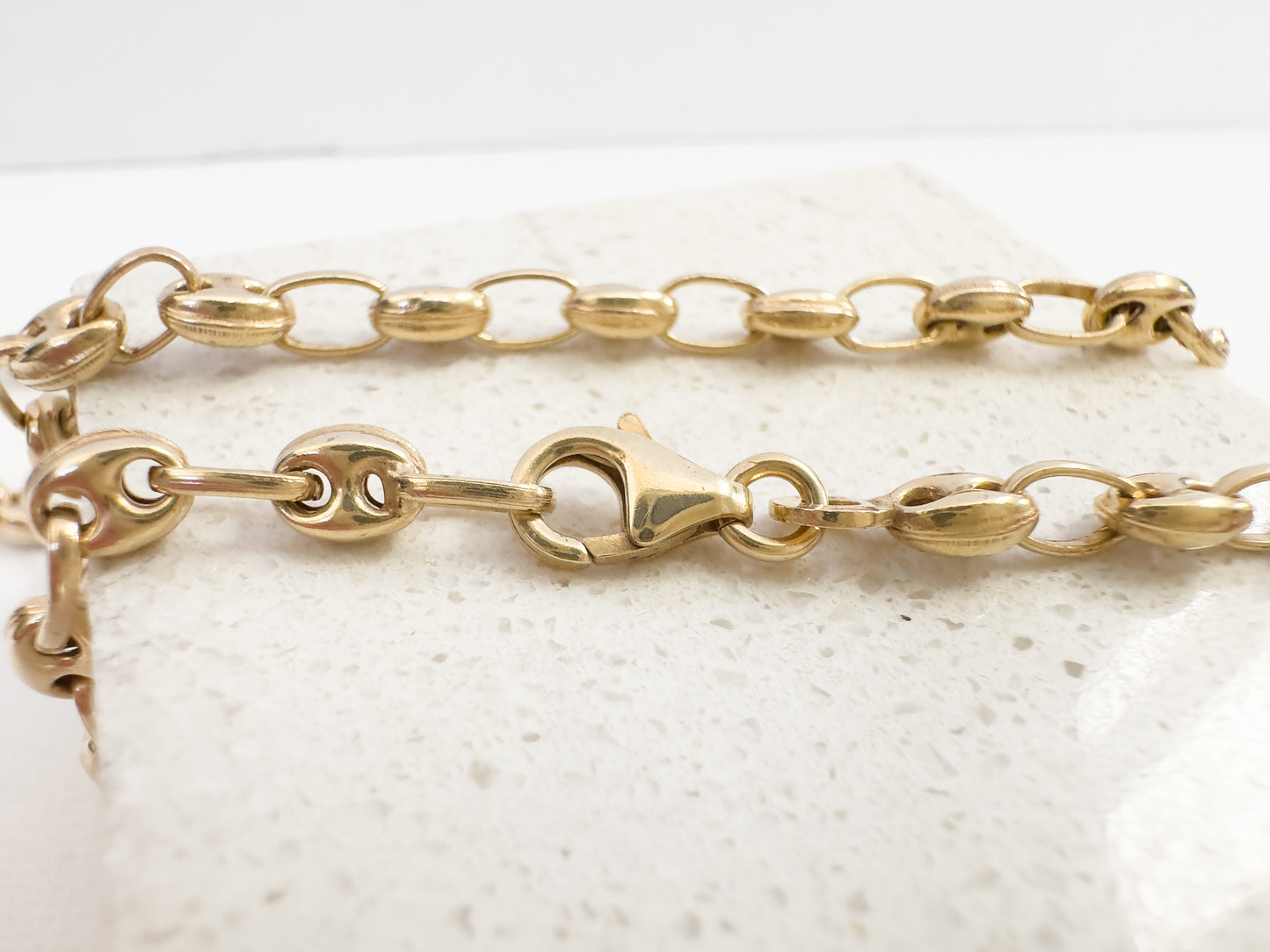 Puffed Mariner Link Chain 10K Yellow Gold