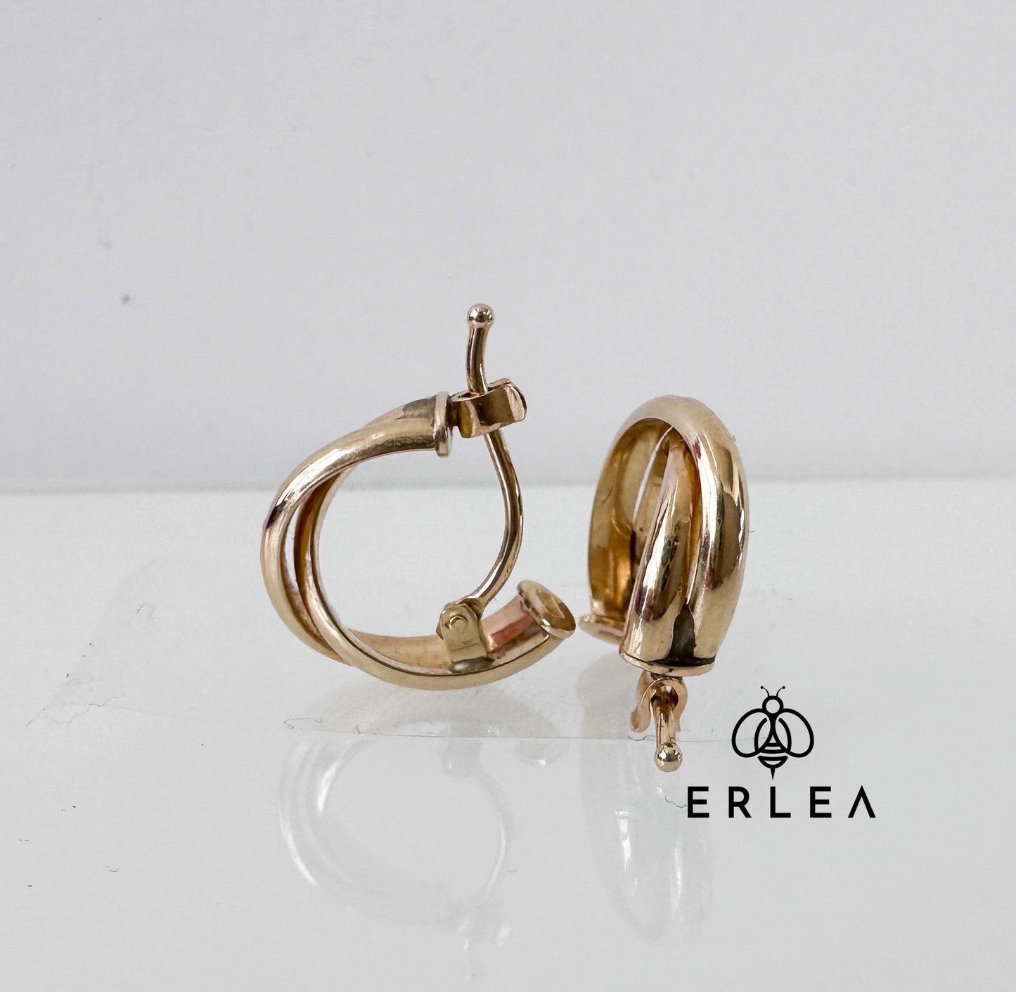 Split Huggie Hoop Earrings 10 Yellow Gold