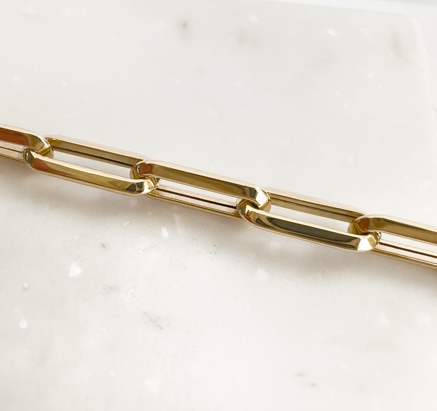 Paper Clip Bracelet 14K Yellow Gold