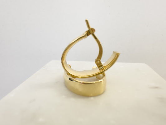Oval Hoop Earrings 10K Yellow Gold