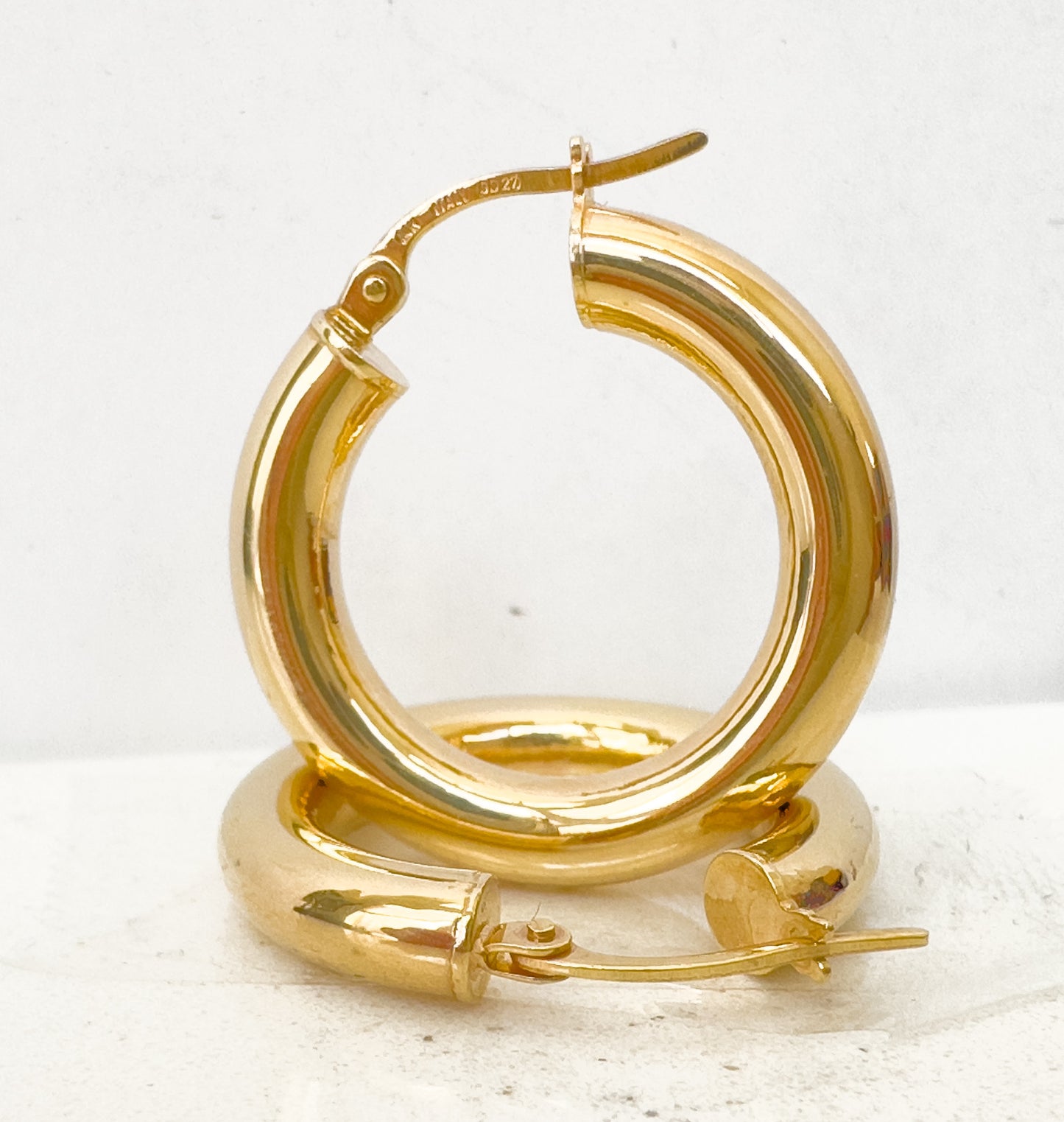 14K Perfect Chunky Hoop Earrings Solid