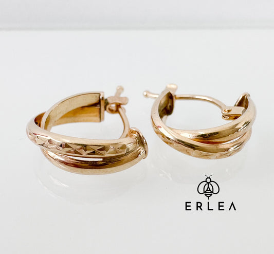 Split Huggie Hoop Earrings 10 Yellow Gold