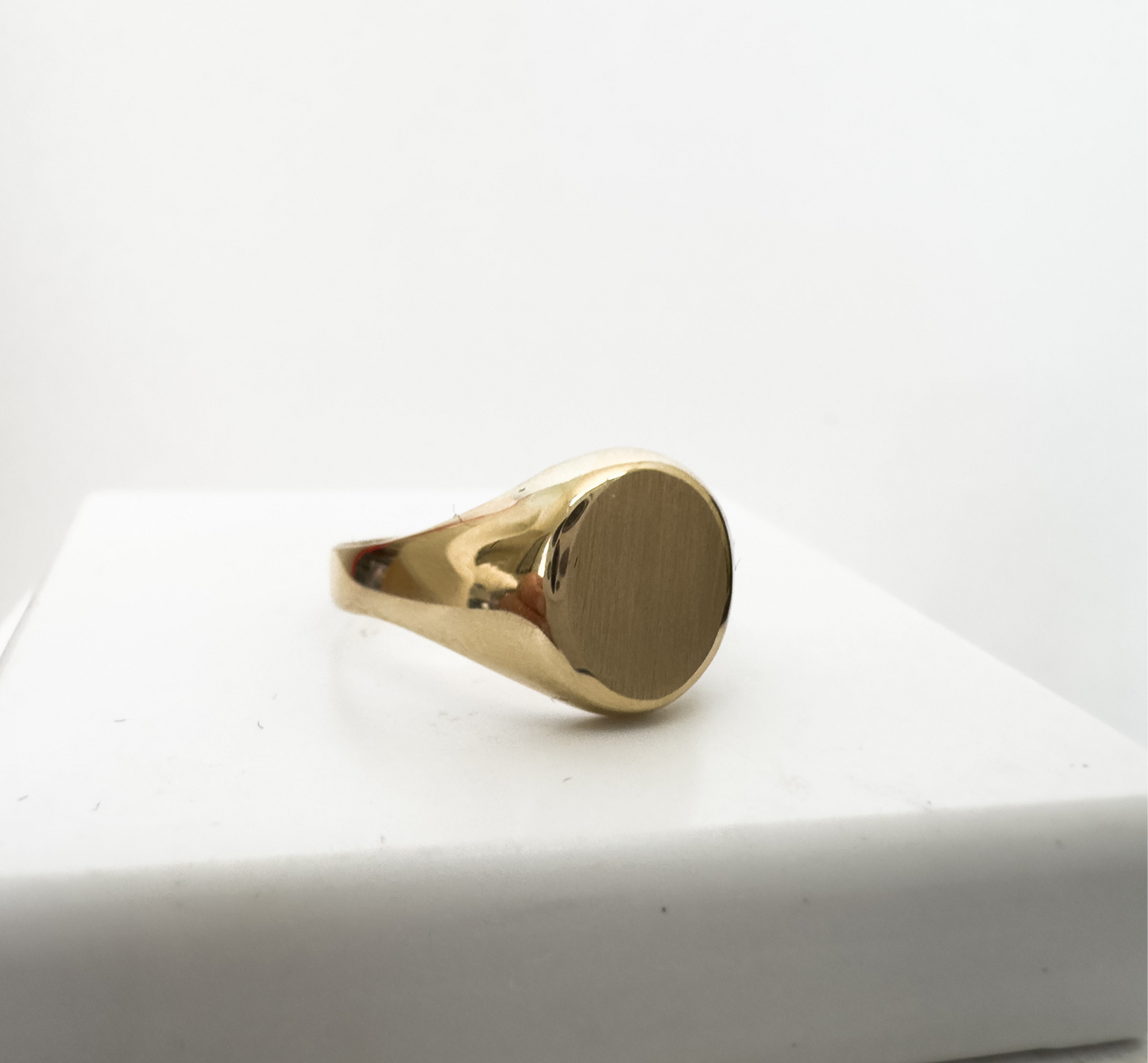 14k Solid Yellow Gold Oval Signet Ring