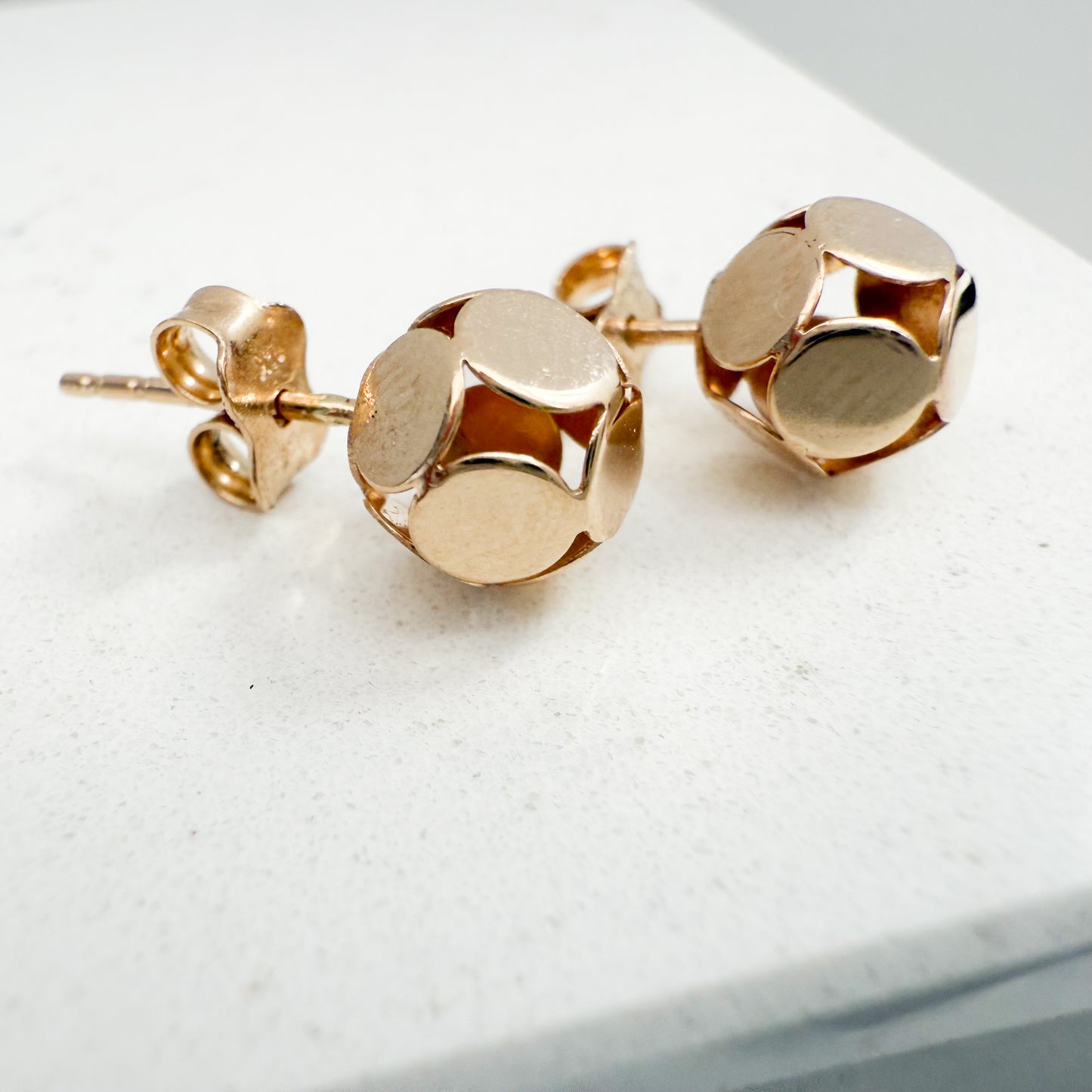 14K Yellow Gold Ball Stud Earrings