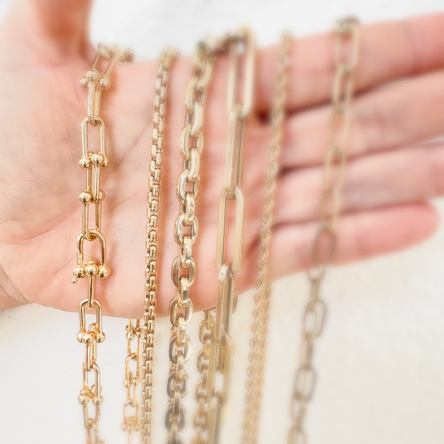 14K Yellow Gold Chunky U-Link Chain Necklace