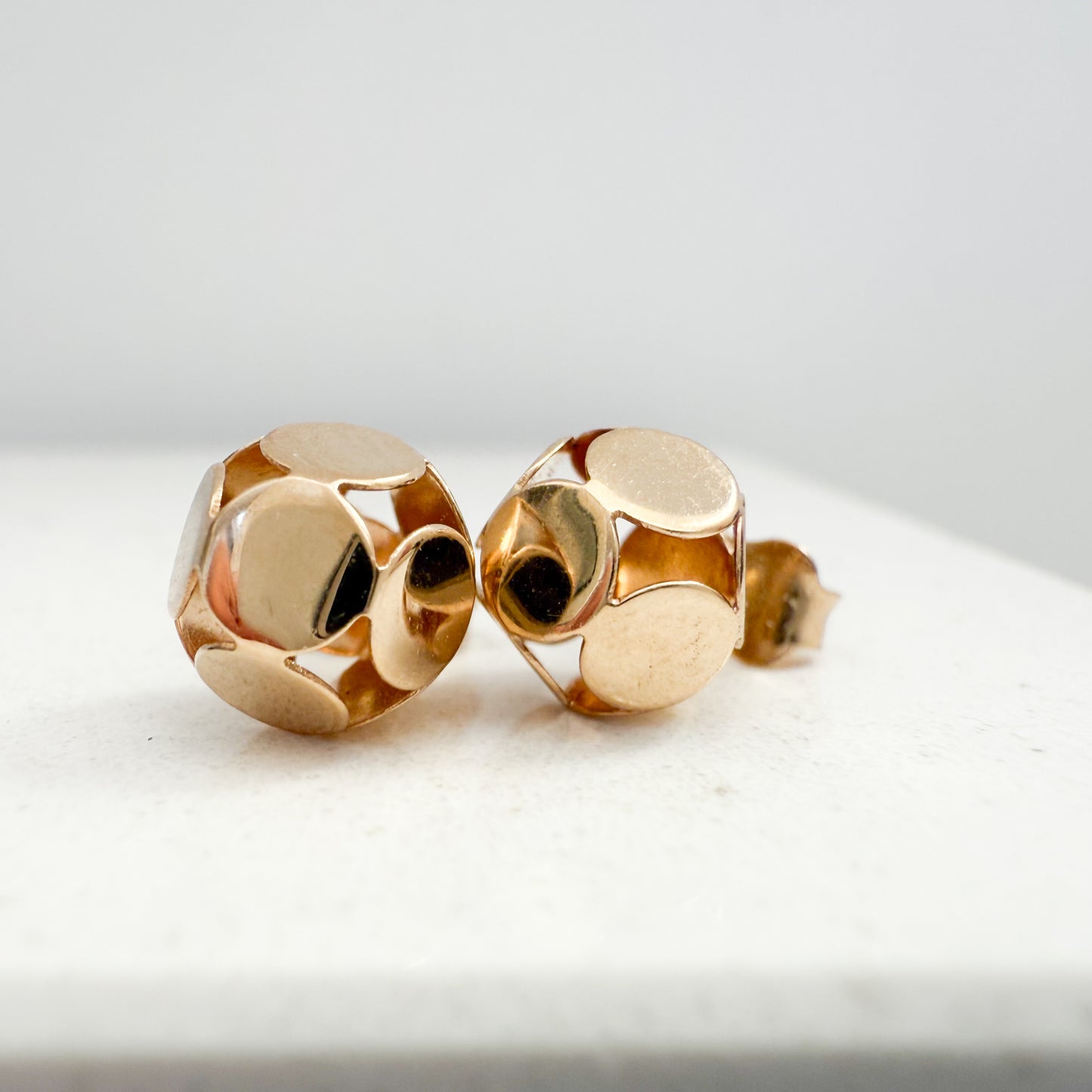 14K Yellow Gold Ball Stud Earrings