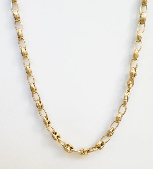 Puffed Mariner Link Chain 10K Yellow Gold