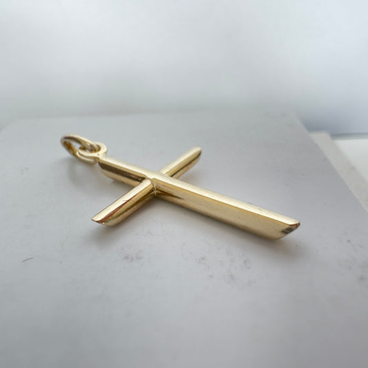 14k Yellow Gold Cross Pendant.