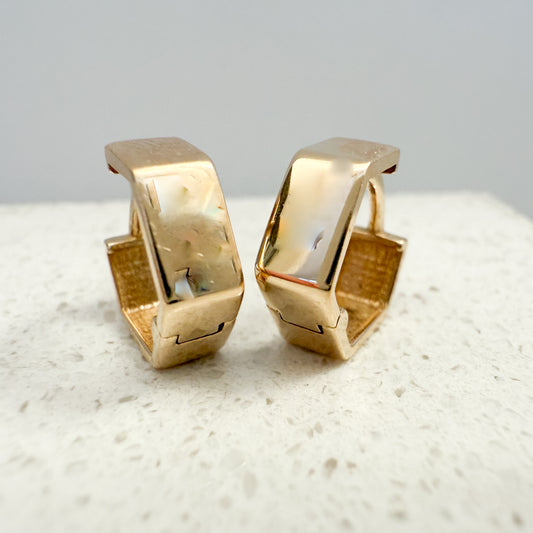 14k Yellow solid Gold Huggies