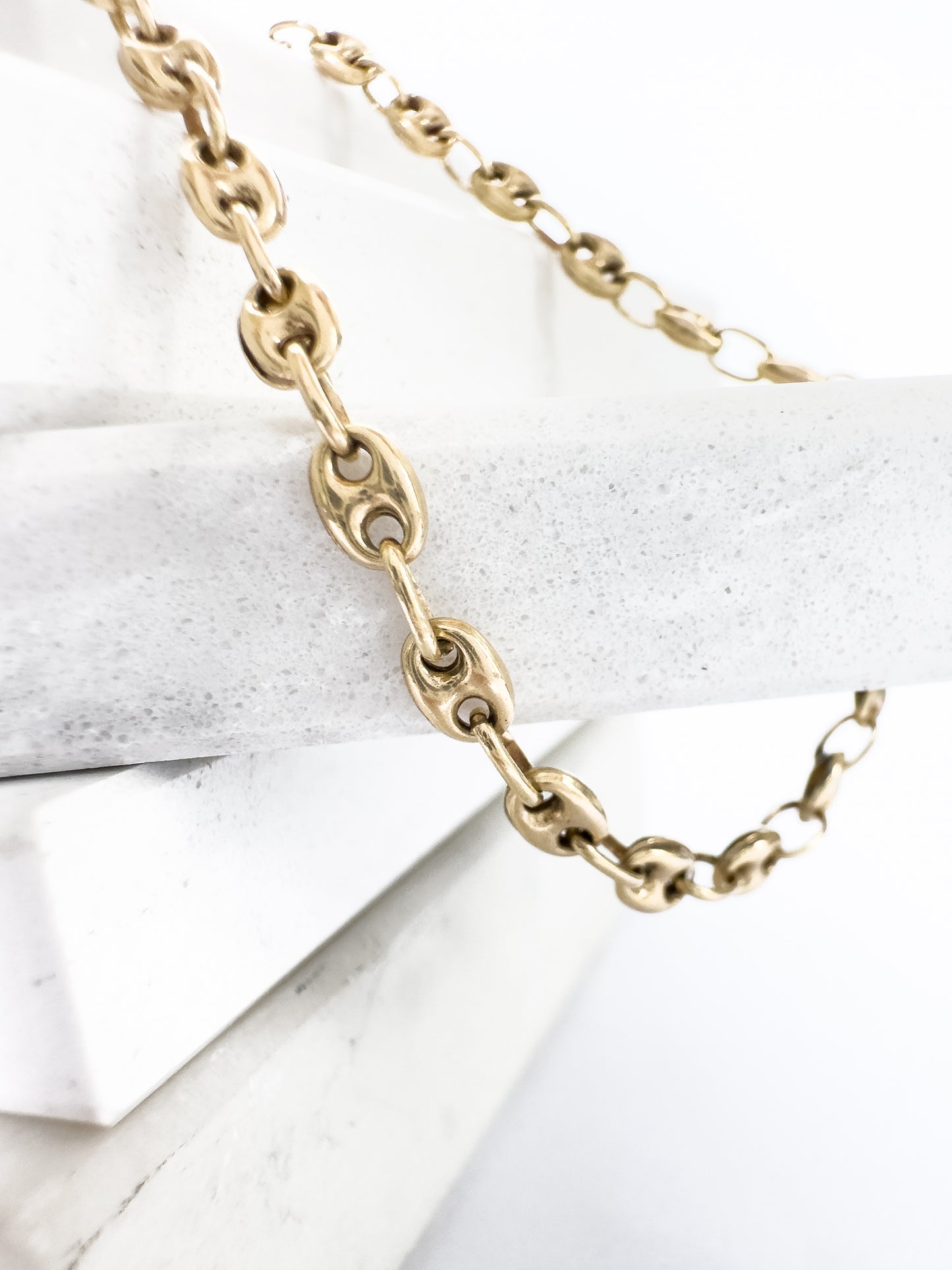 Puffed Mariner Link Chain 10K Yellow Gold