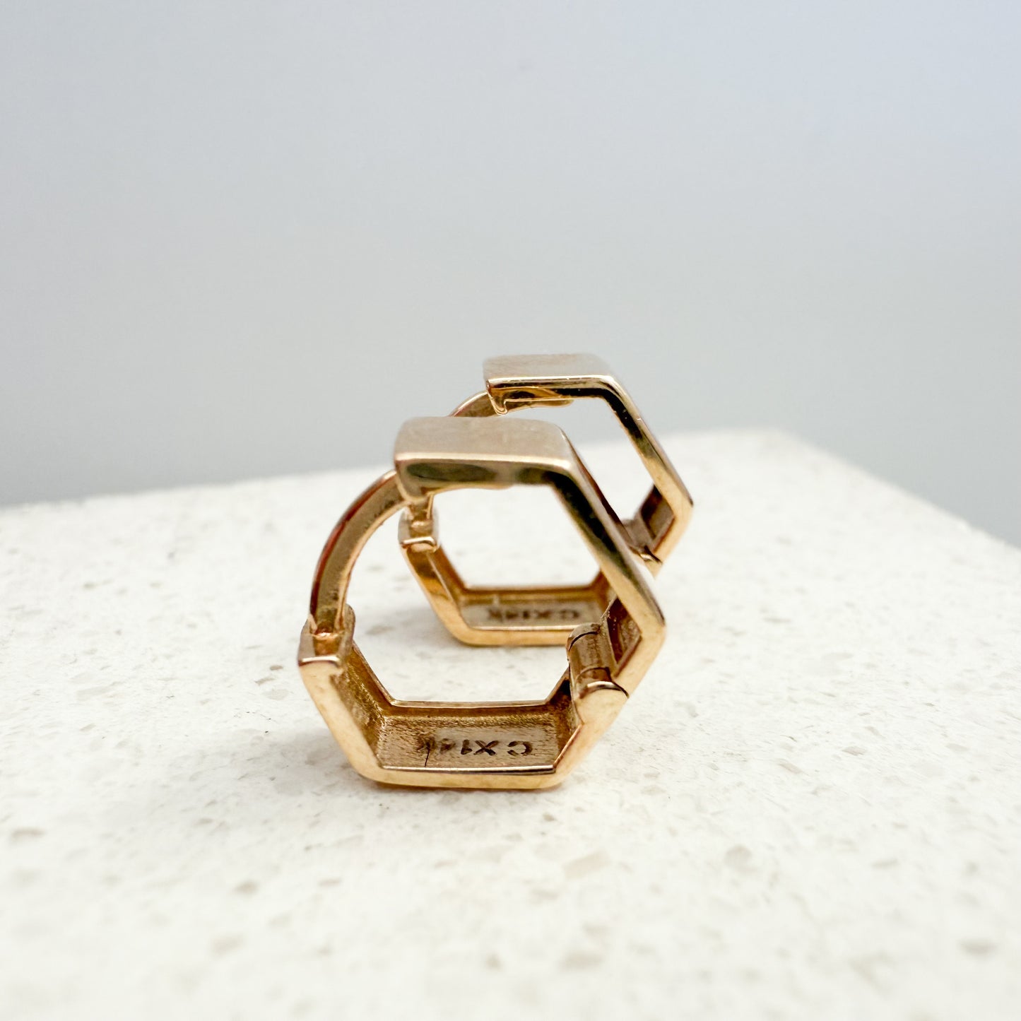 14k Yellow solid Gold Huggies