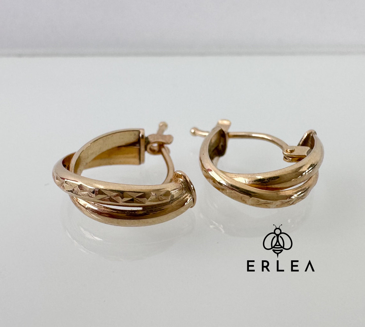 Split Huggie Hoop Earrings 10 Yellow Gold