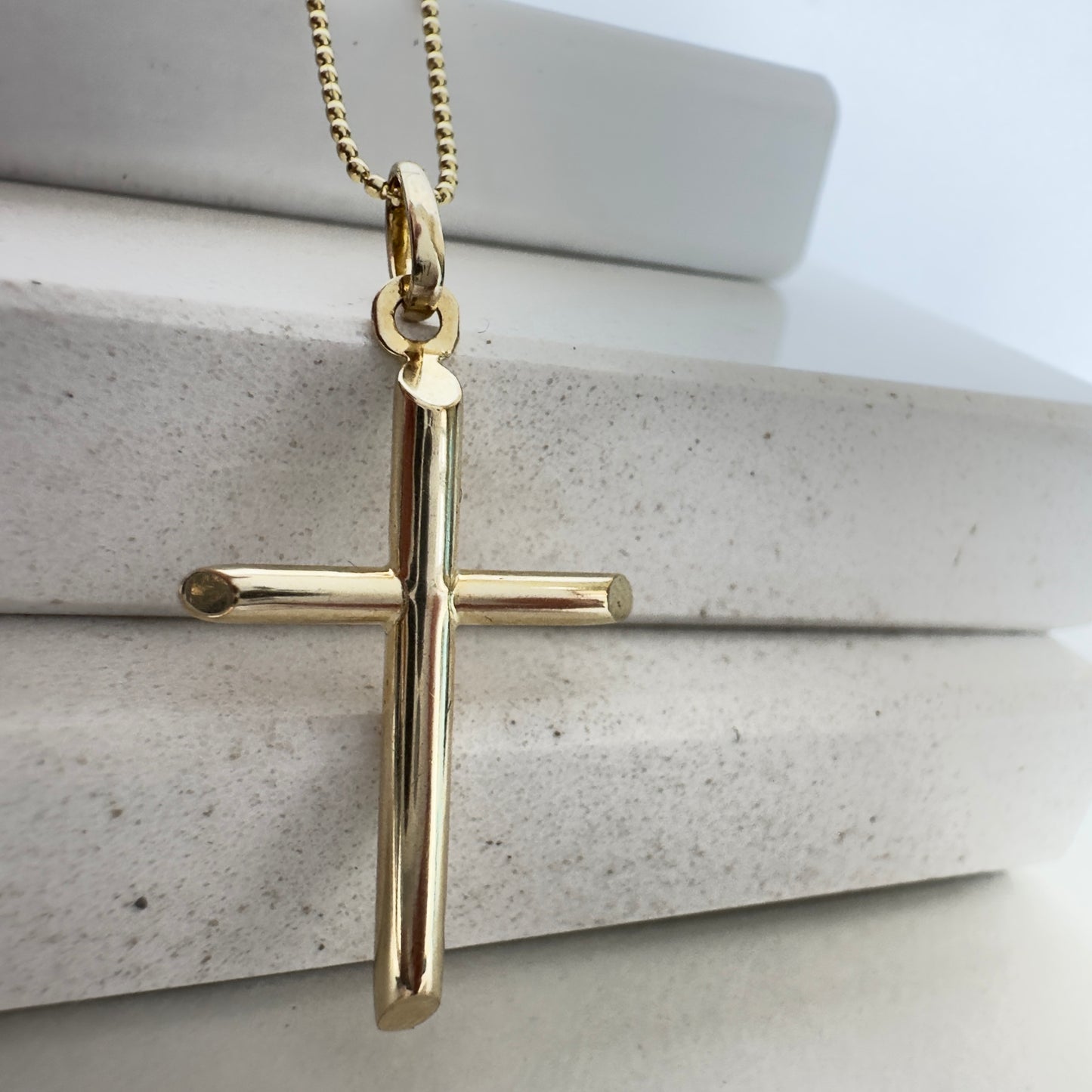 14k Yellow Gold Cross Pendant.