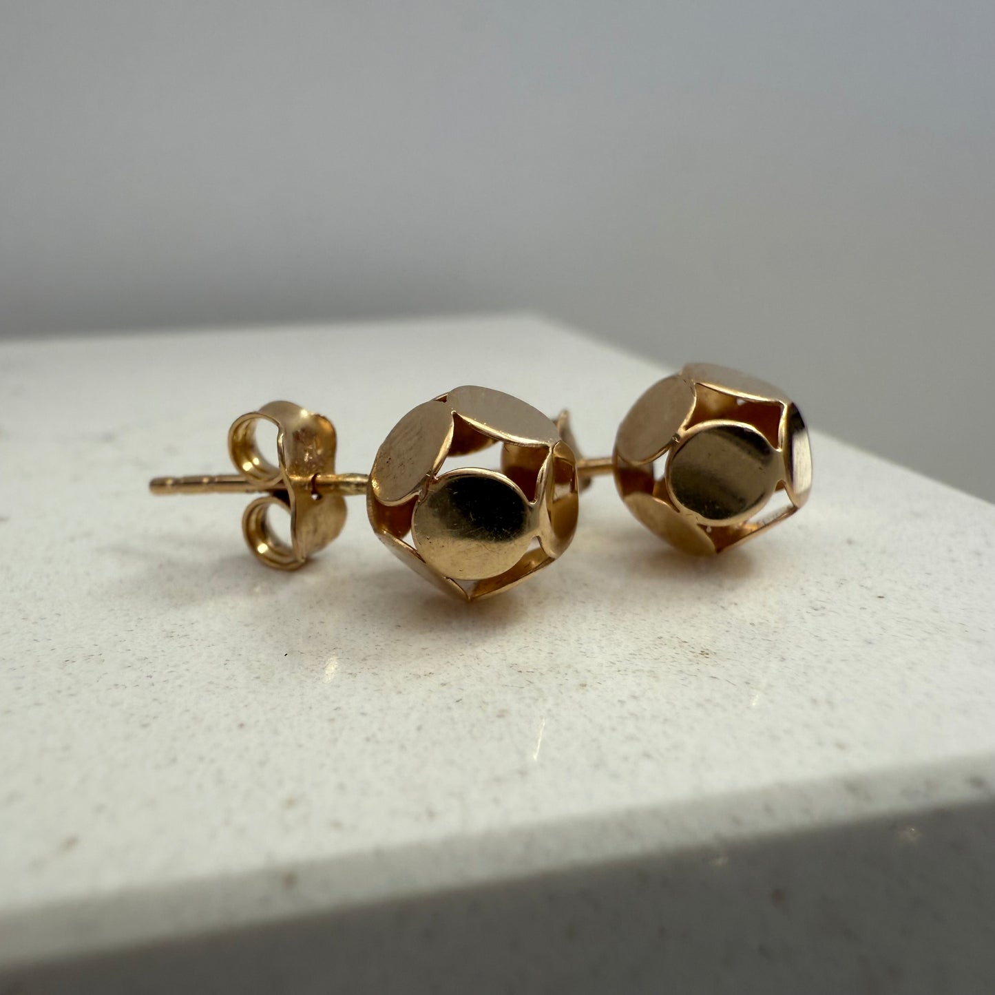 14K Yellow Gold Ball Stud Earrings