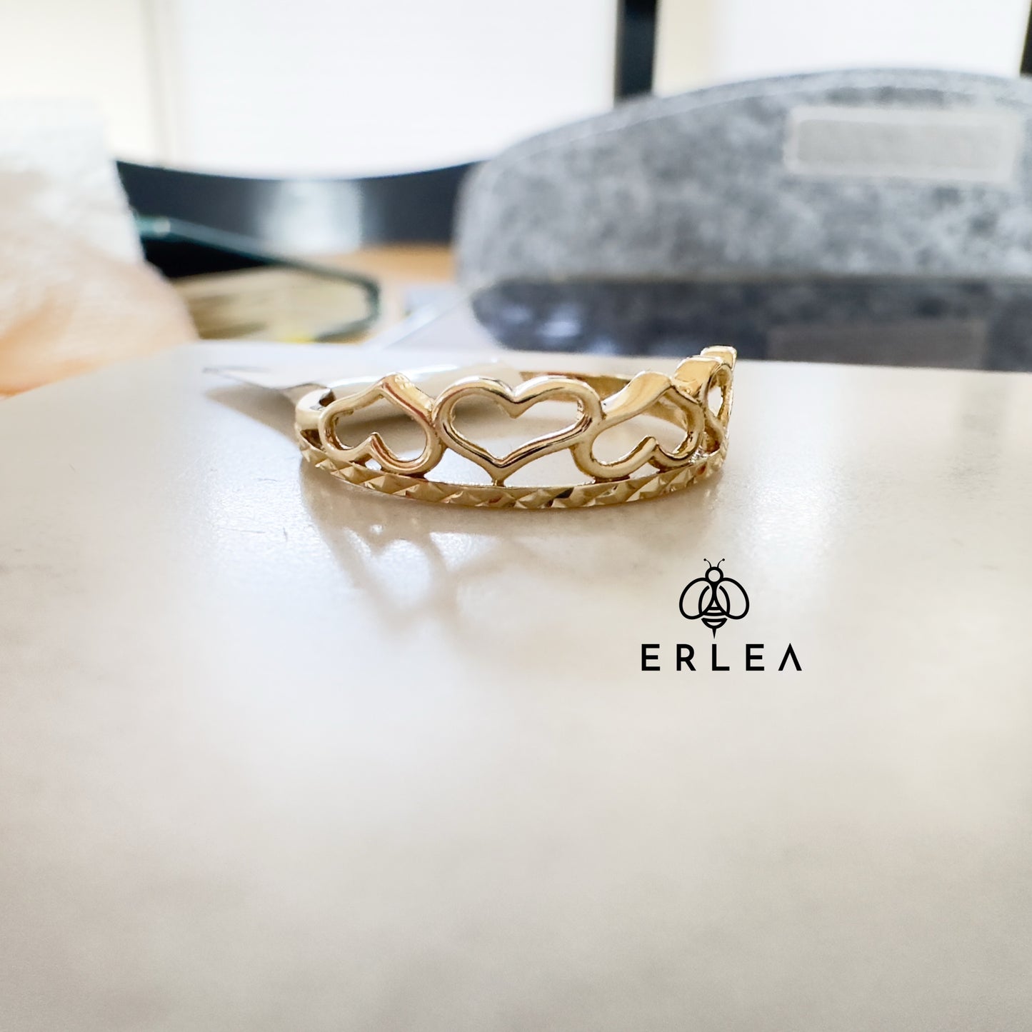 14k Solid Yellow Gold Crown Ring