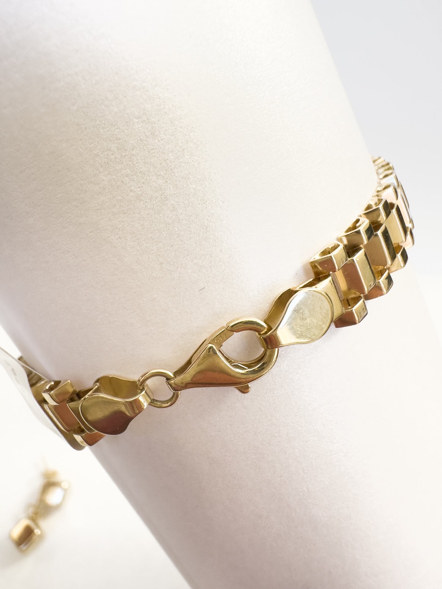 Brick Box Link Bracelet 10K Yellow Gold