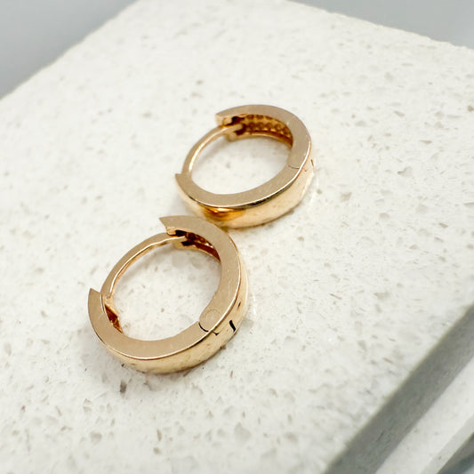 14k Yellow solid Gold Mini Hoops