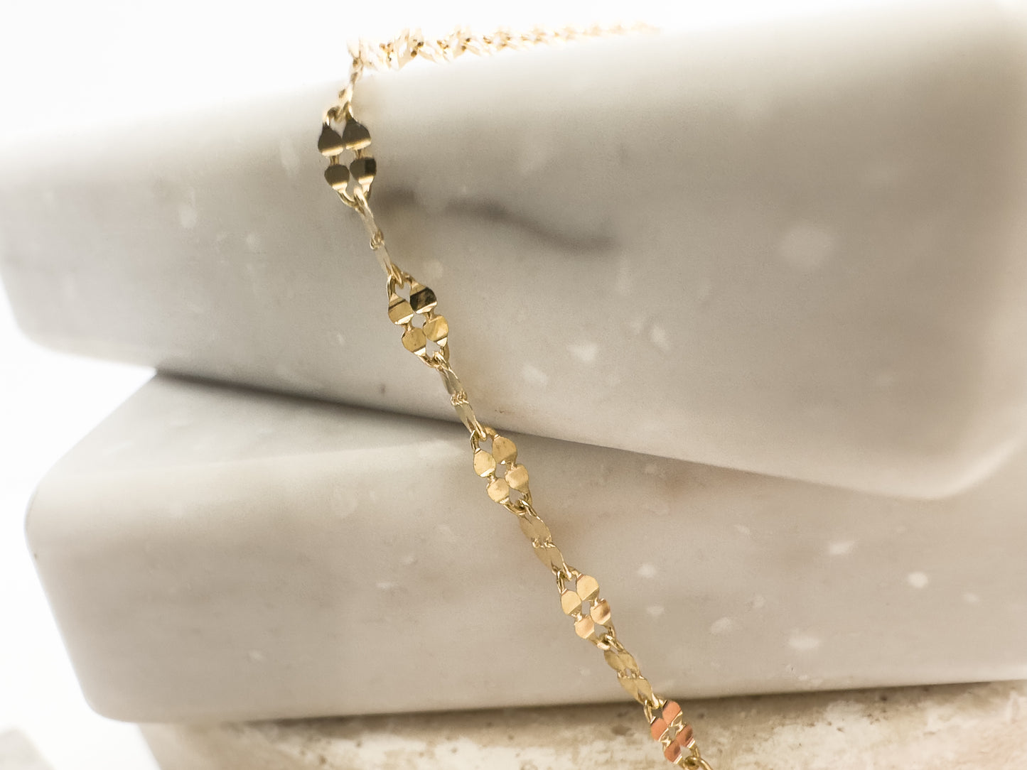 Mirror Lunk Chain Necklace 10K Yellow Gold