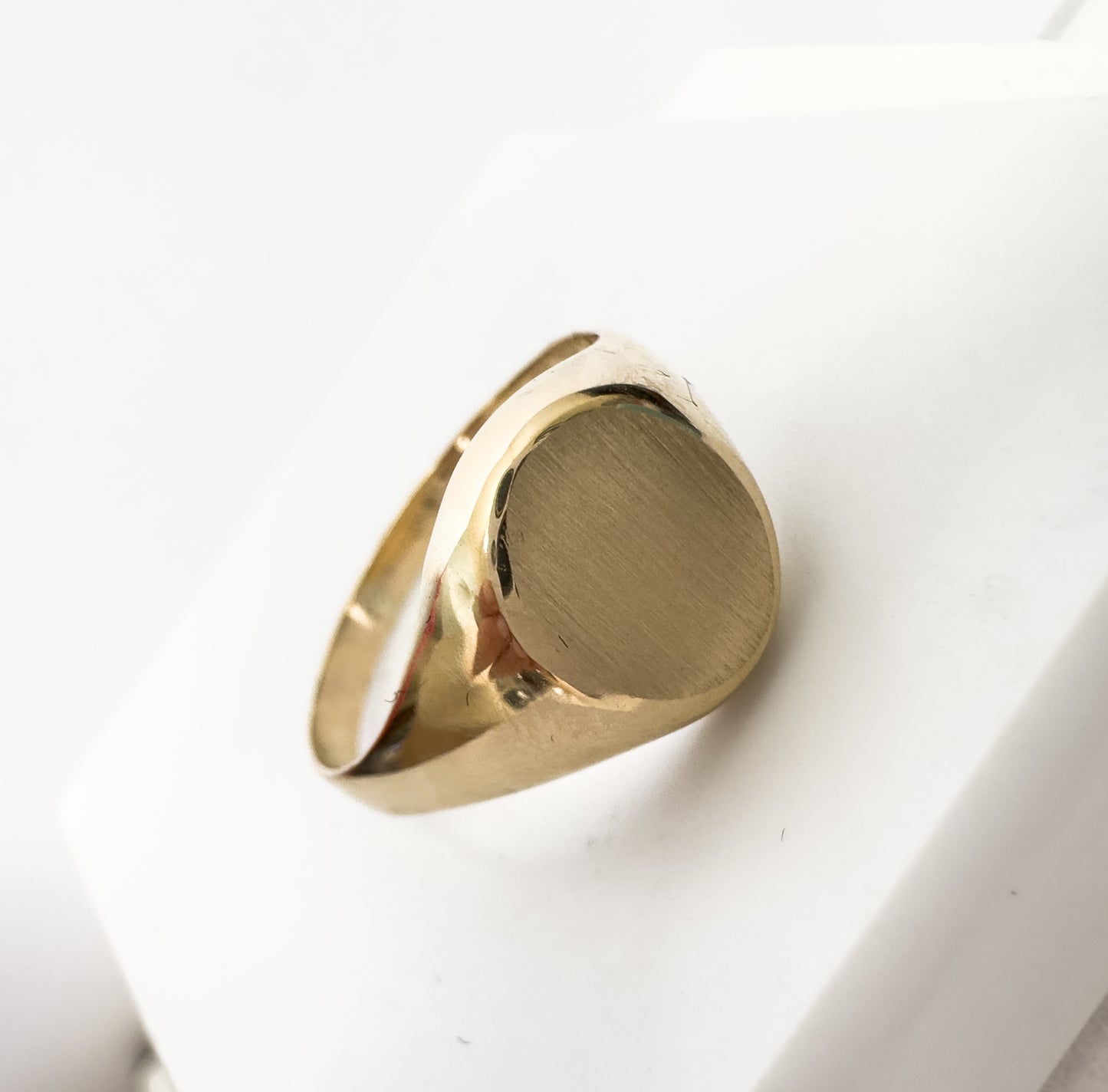 14k Solid Yellow Gold Oval Signet Ring