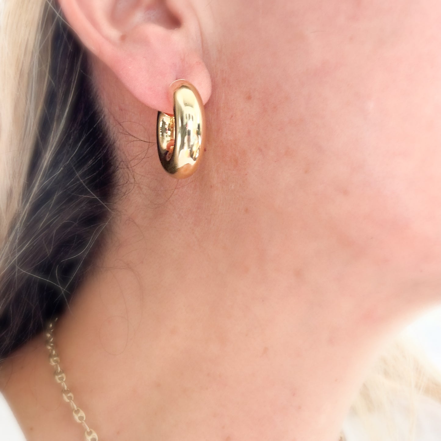 Chunky 14K Yellow Gold Hoops