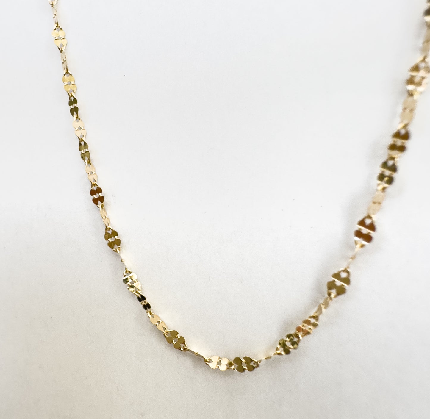 Mirror Lunk Chain Necklace 10K Yellow Gold