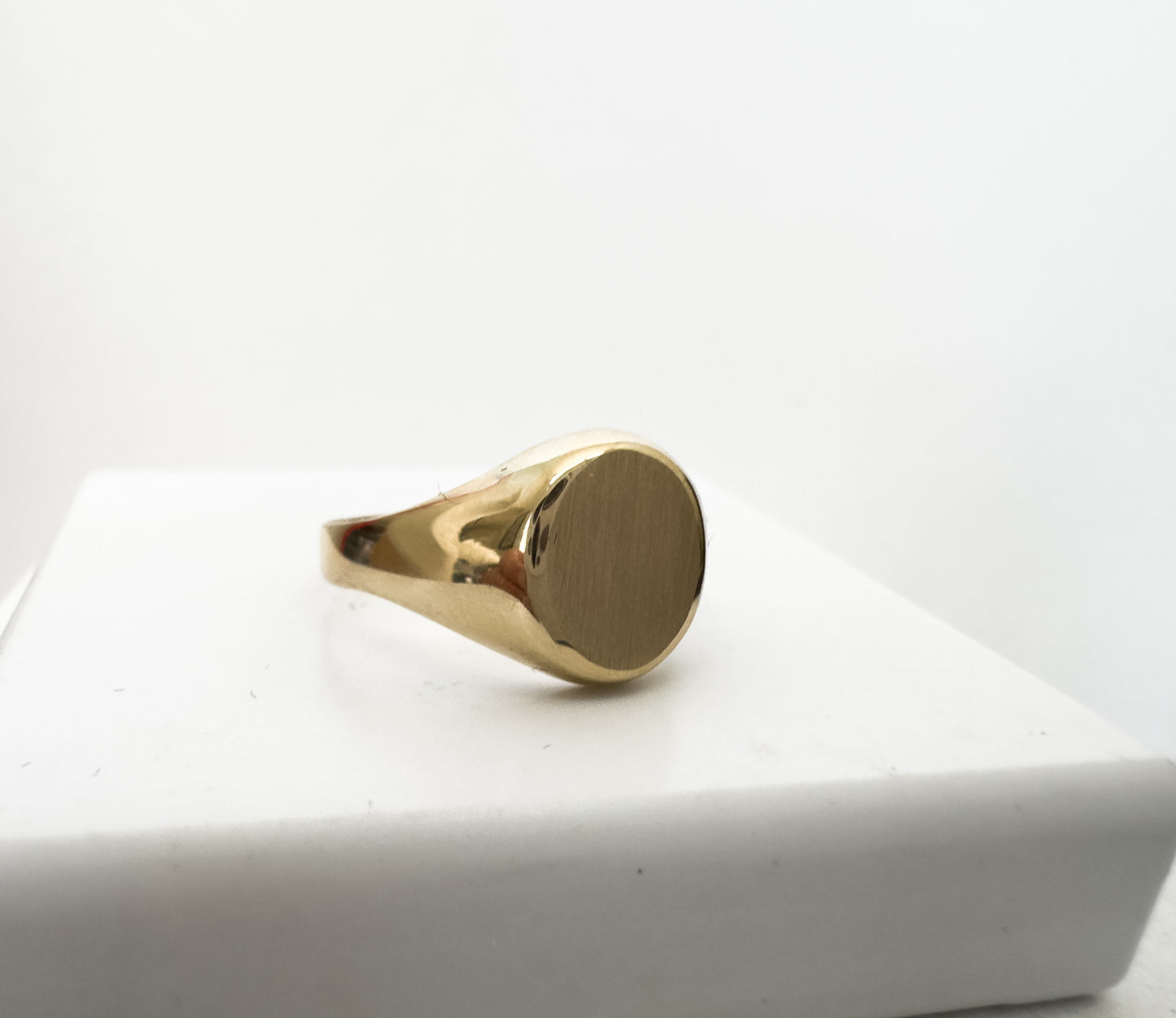 14k Solid Yellow Gold Oval Signet Ring