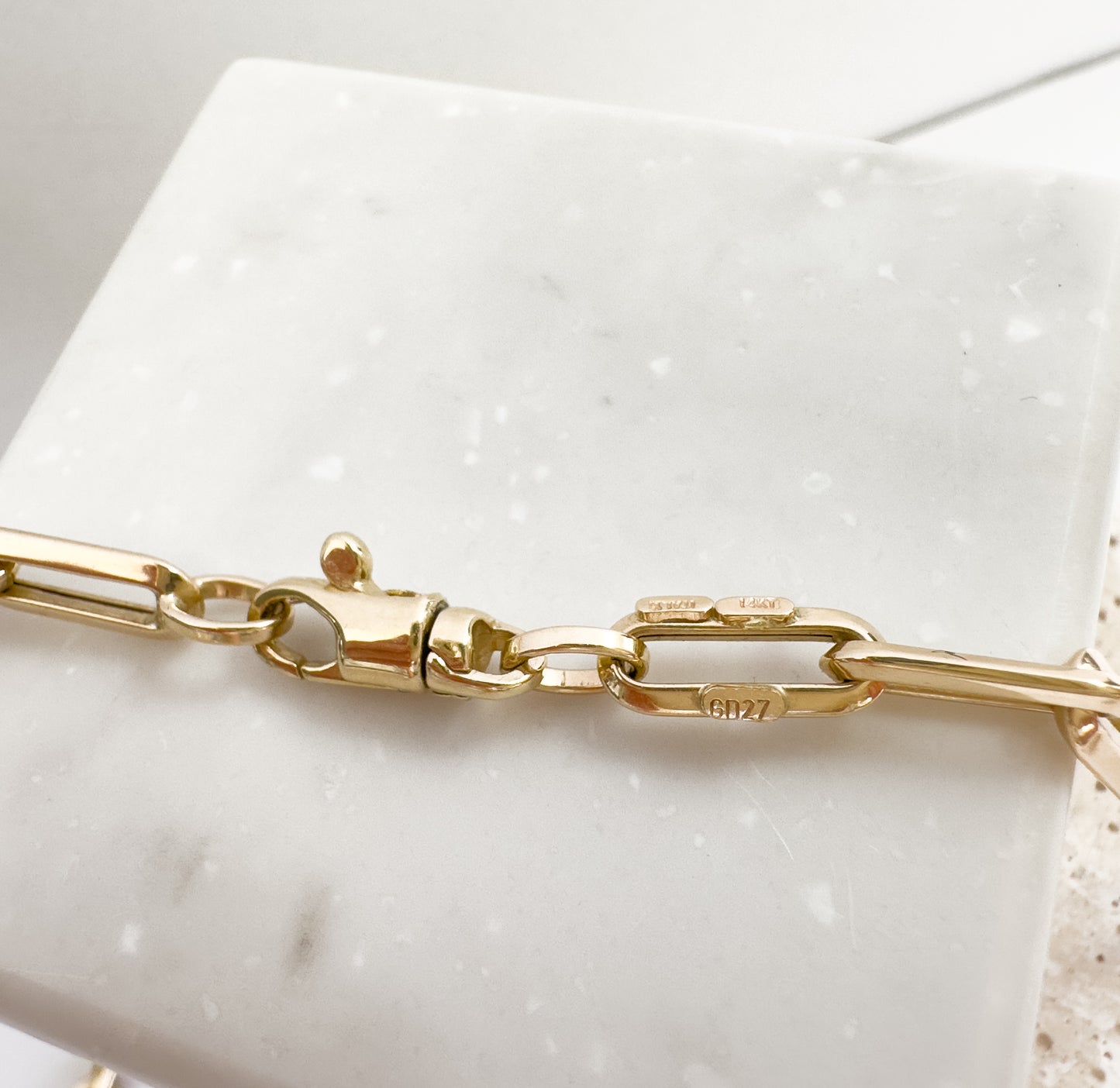 Paper Clip Bracelet 14K Yellow Gold