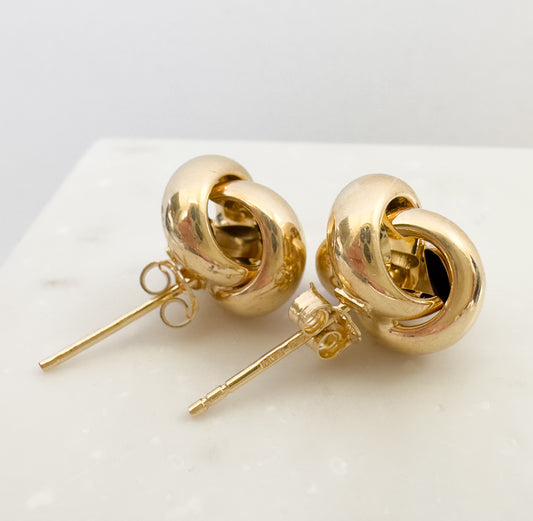 Knot Stud Earrings 14K Yellow Gold