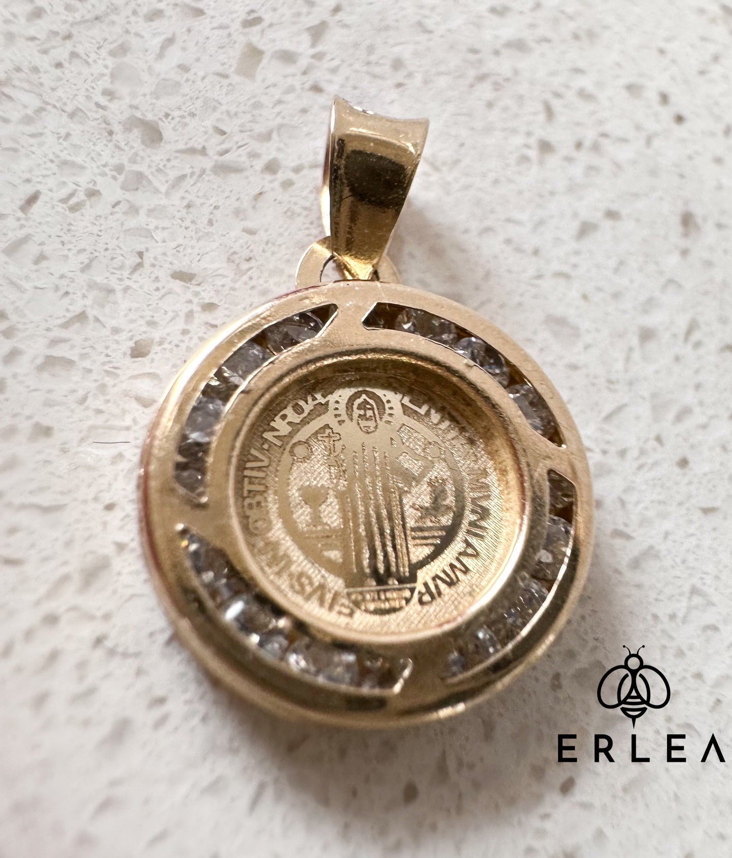 10K Solid Yellow Gold Saint Benedict Pendant