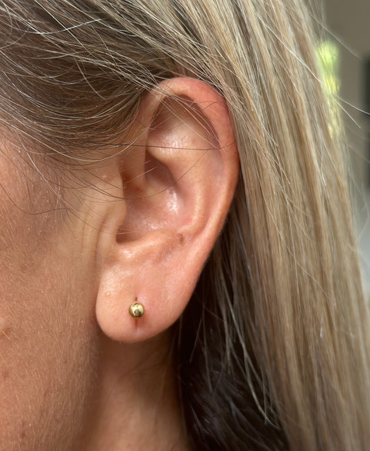 Ball Earrings Stud 10k Yellow Gold