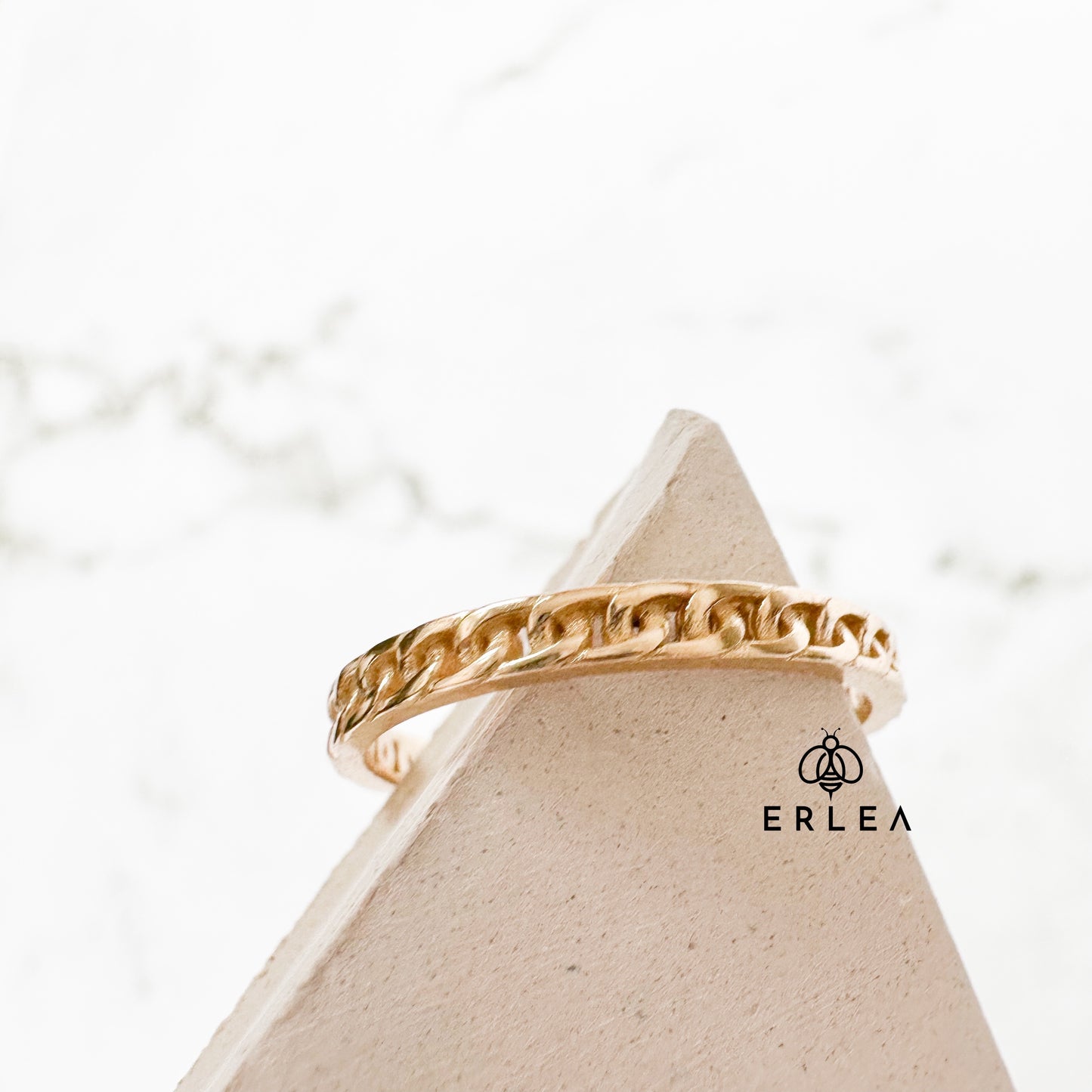 14K Solid Mariner Link Gold Ring