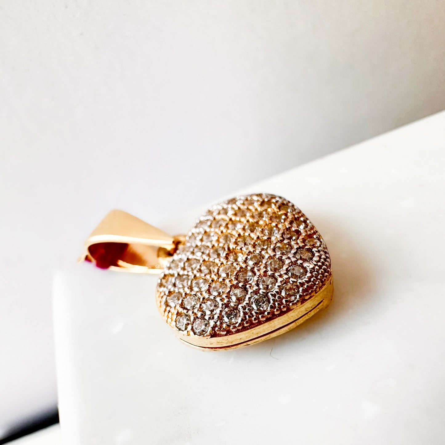 Heart Pendant with zirconia 10K Solid Yellow Gold