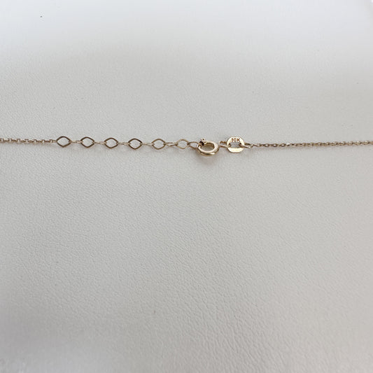 10kt Yellow Gold Eiffel Tower Pendant Necklace with zirconia Accents