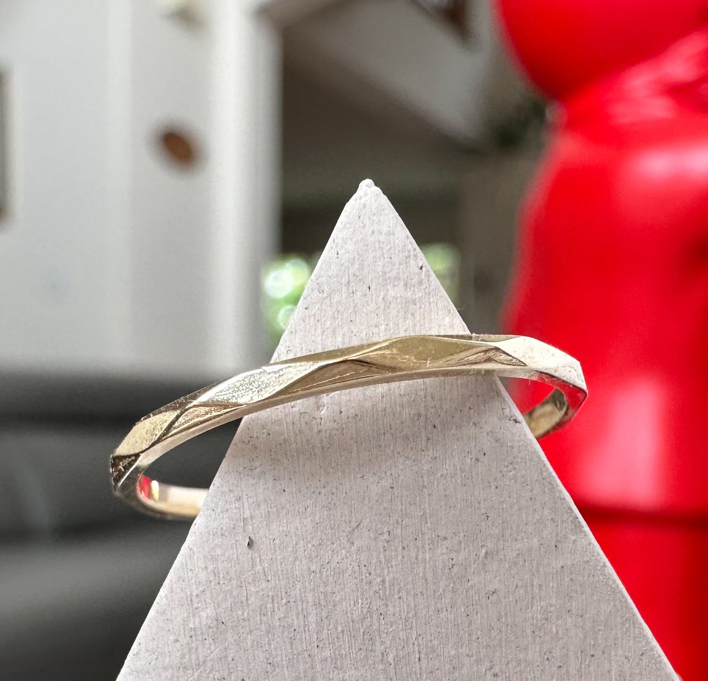 Textured Stackable Ring in 14k Yellow Gold