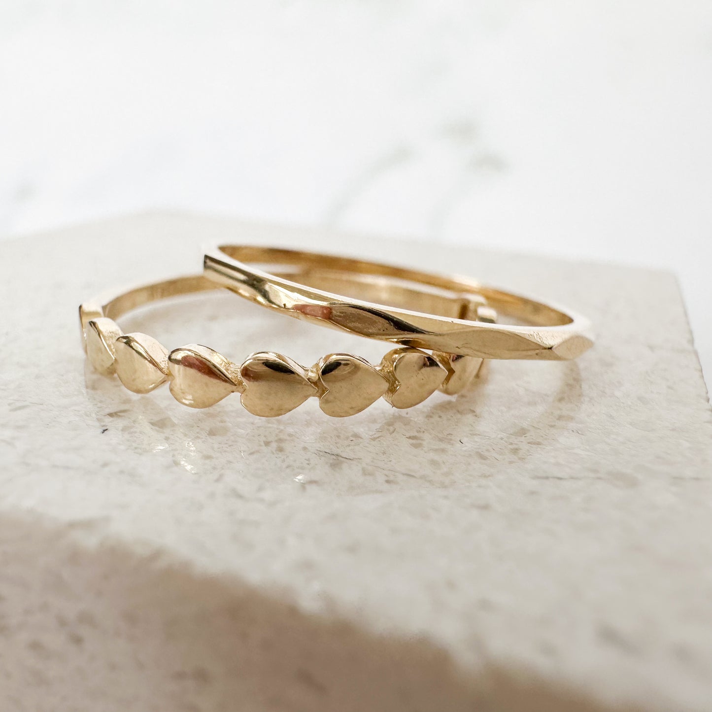 Textured Stackable Ring in 14k Yellow Gold