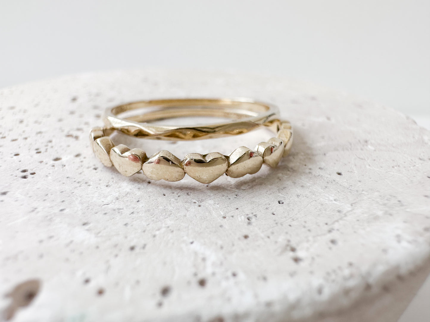 Textured Stackable Ring in 14k Yellow Gold
