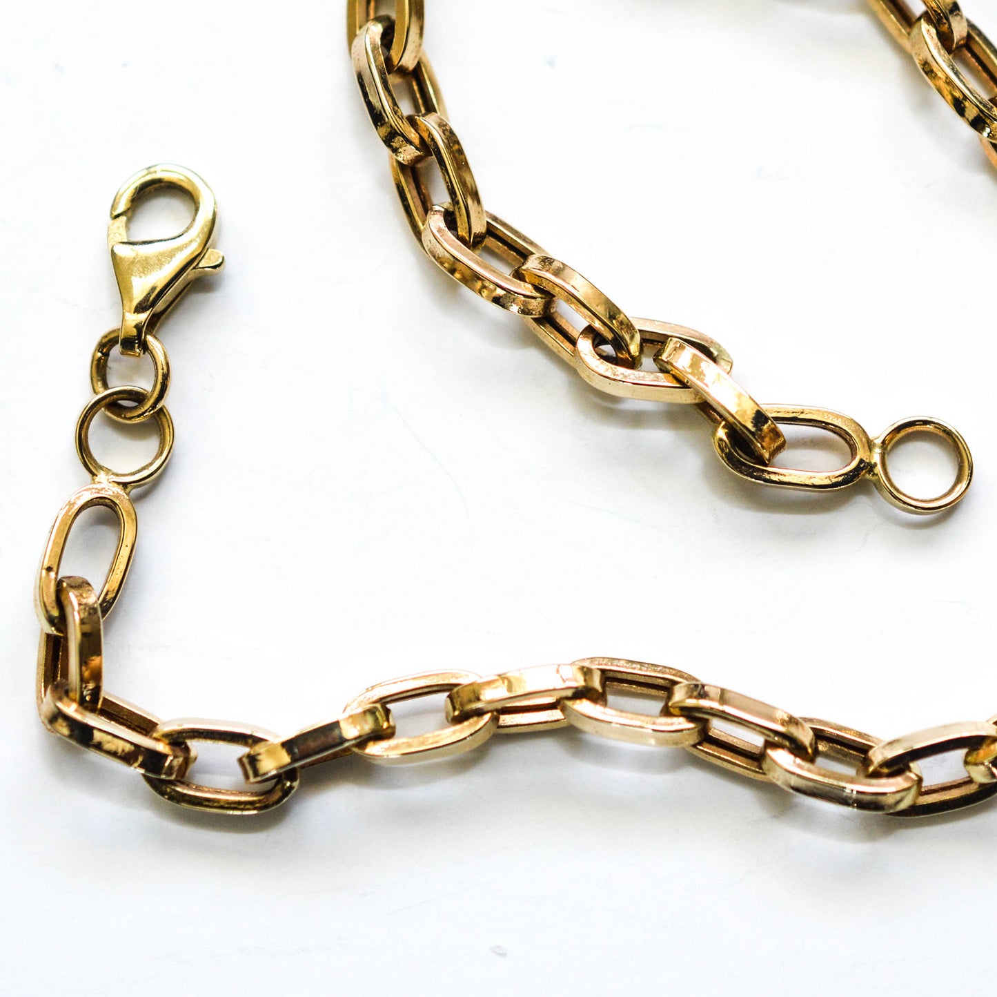 (Copy) 14K Solid Yellow Gold Paper Clip Chain Bracelet