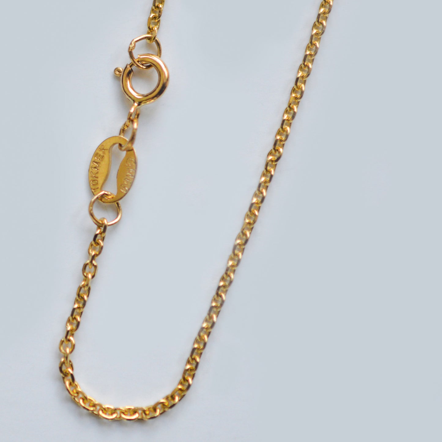 10K Solid Yellow Gold Cable Chain Necklace