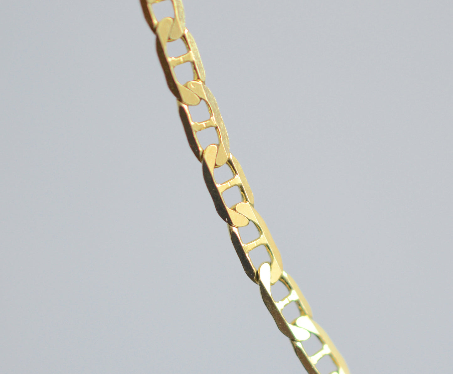 10K Solid Yellow Gold Mariner Chain Necklace