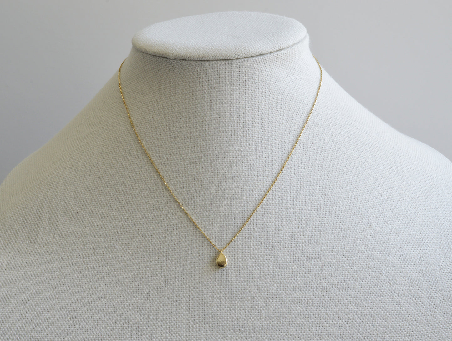 10K Solid Yellow Gold Link Chain Necklace With Drop Pendant