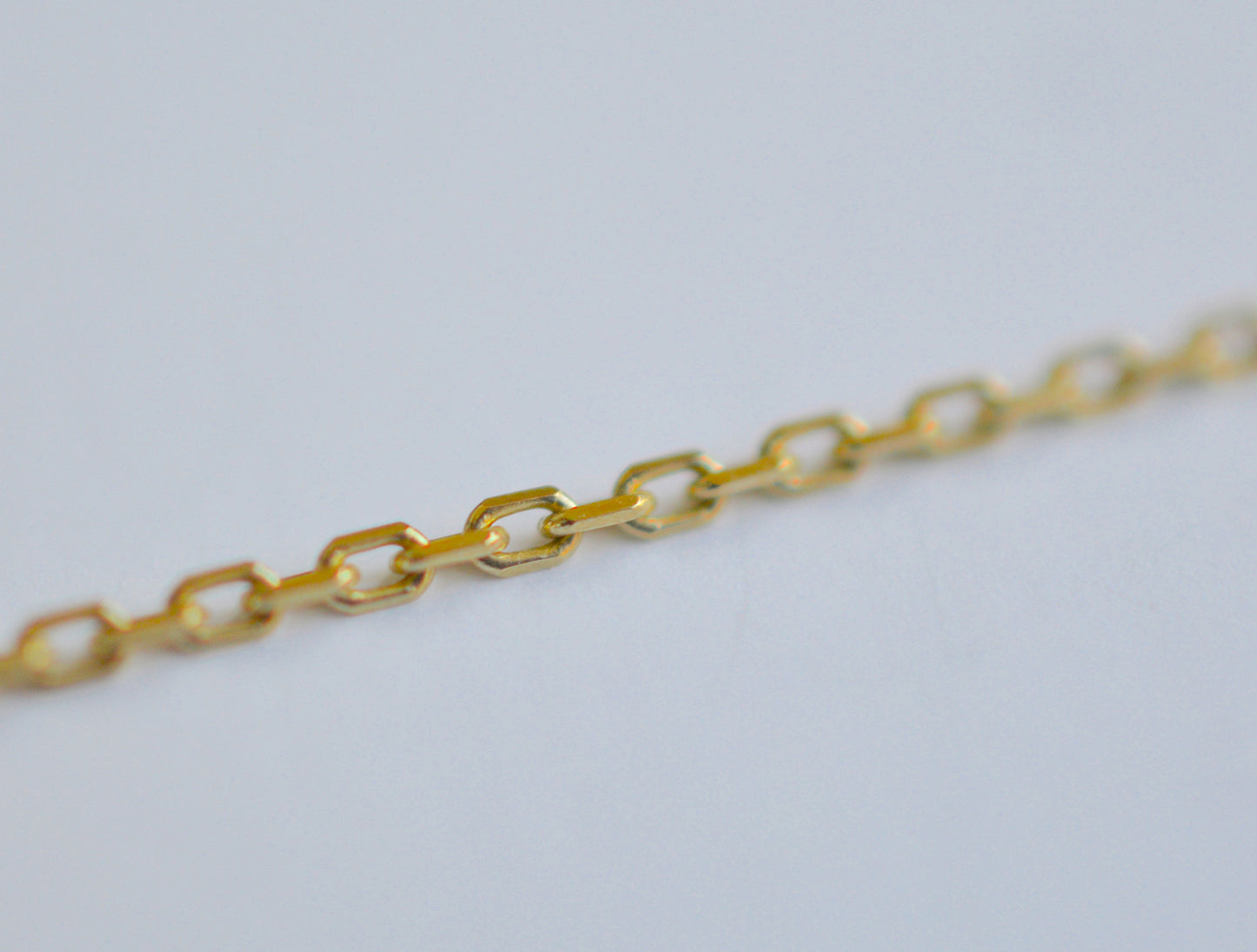 10K Solid Yellow Gold Link Chain Necklace With Drop Pendant