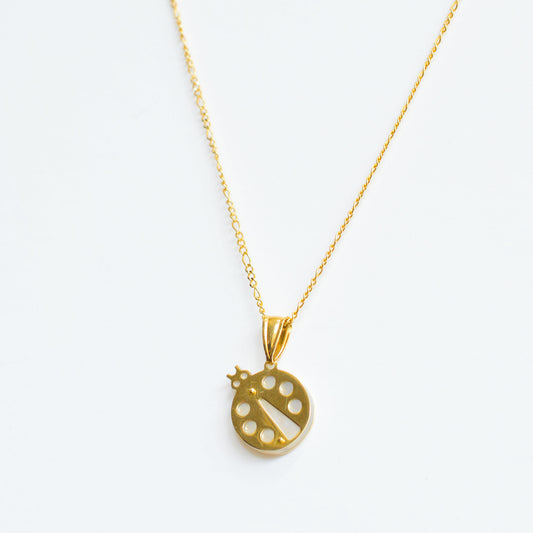 Ladybug Pendant 14K Solid Yellow Gold