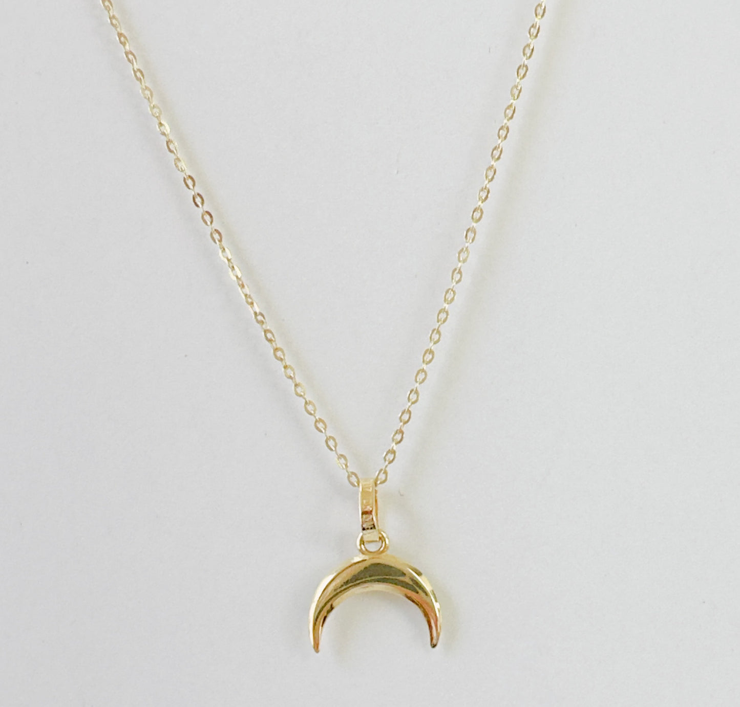 Moon Necklace 10K Solid Yellow Gold Link Chain Necklace With Infinity Symbol Pendant
