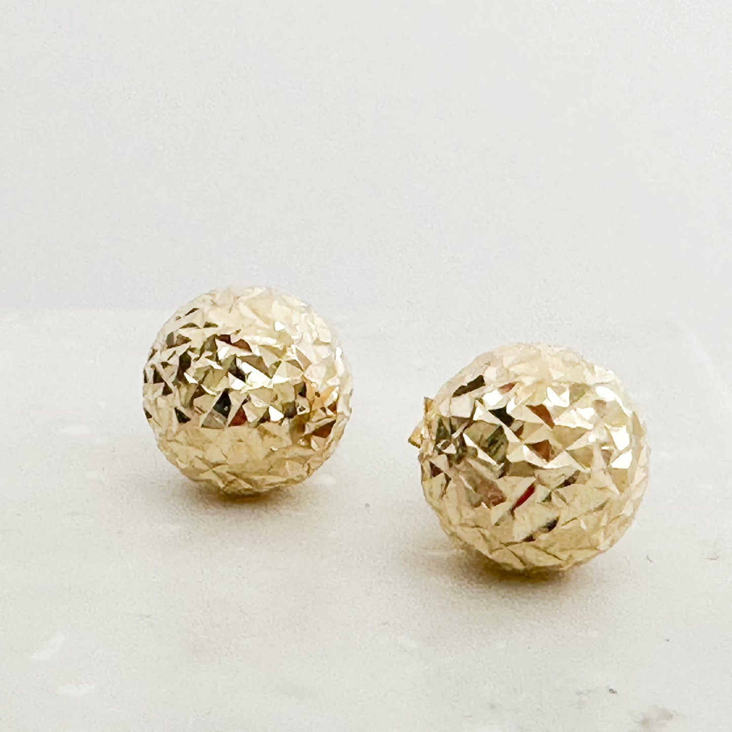14K Yellow Gold Ball Stud Earrings