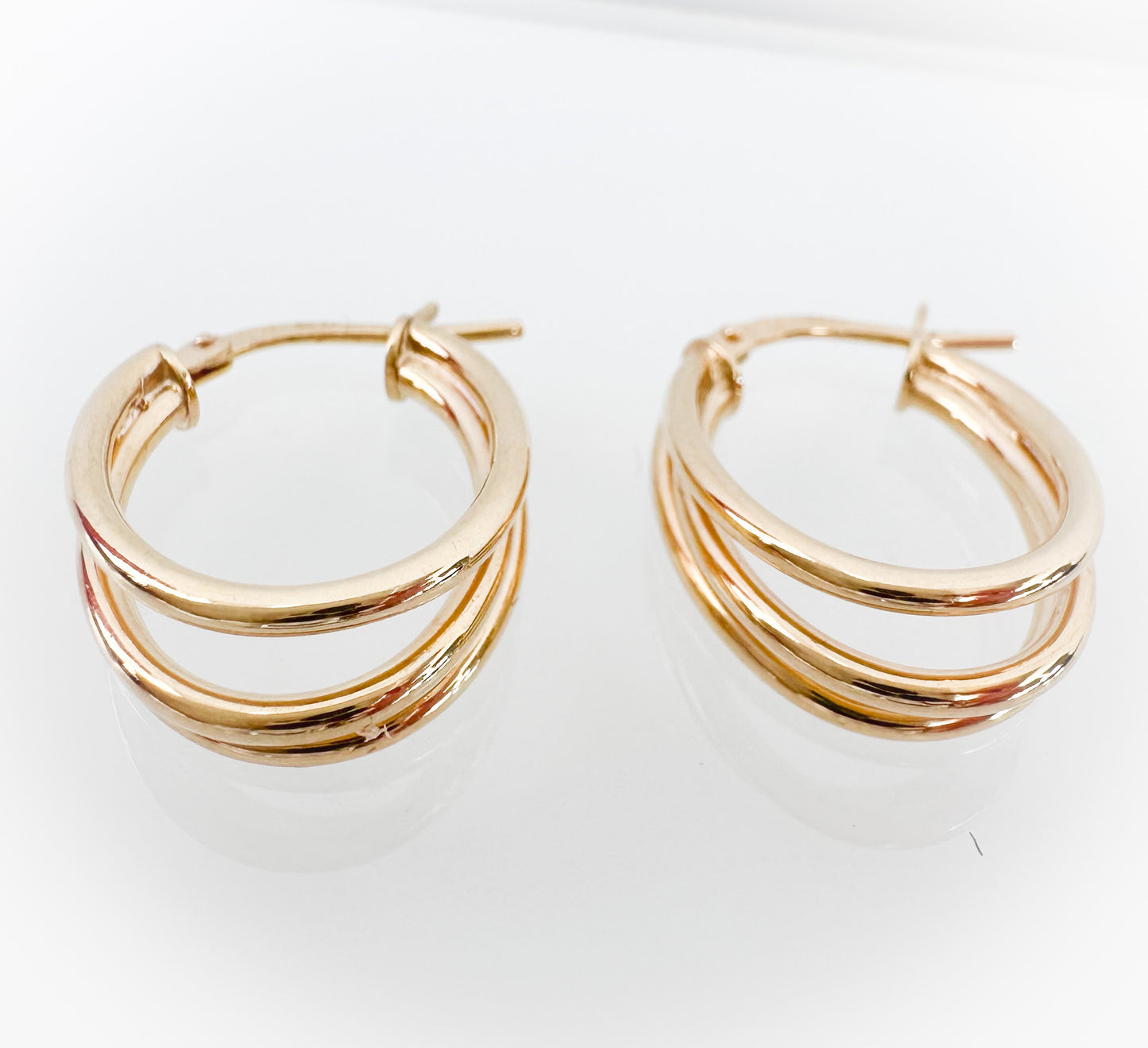Triple Hoop Earrings 10K Yellow Gold