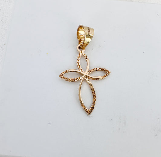 18K Solid Gold Cross Pendant