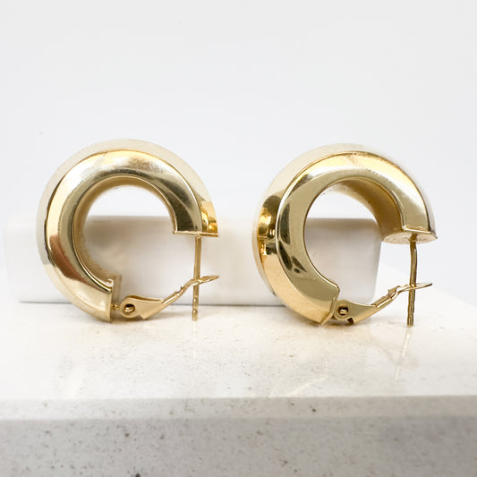 14k Yellow Gold Bold Hoop Earrings